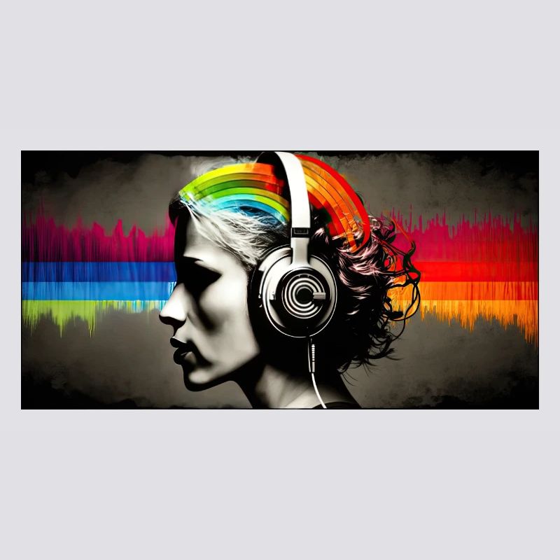 Rainbow Pulse Kopfhörer-Porträt