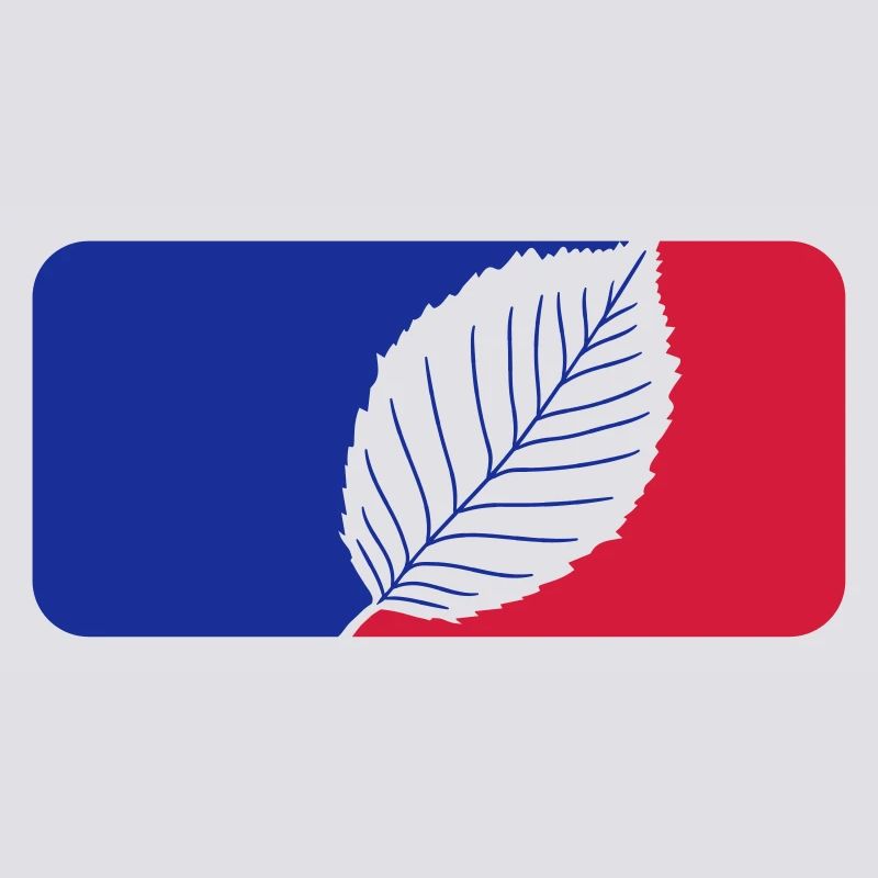 logo sport red blue beech leaf tree plant shape