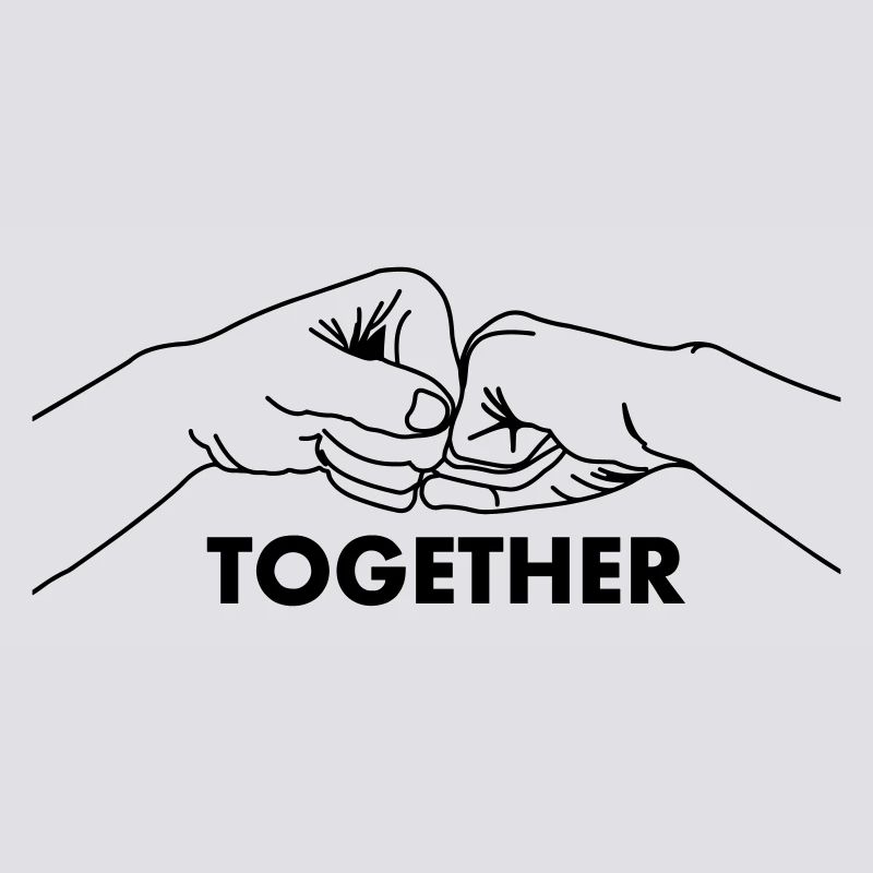 Collaboration gestuelle, travail d’équipe avec texte ensemble