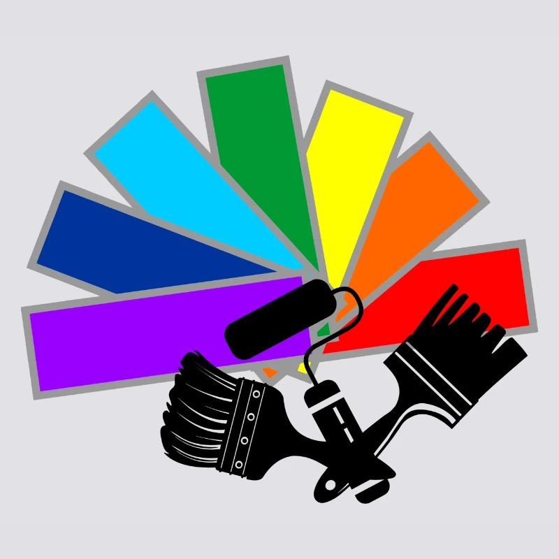 Color fan deck with shadow brushes and roller logo