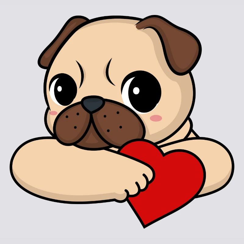 Mops mit Herz