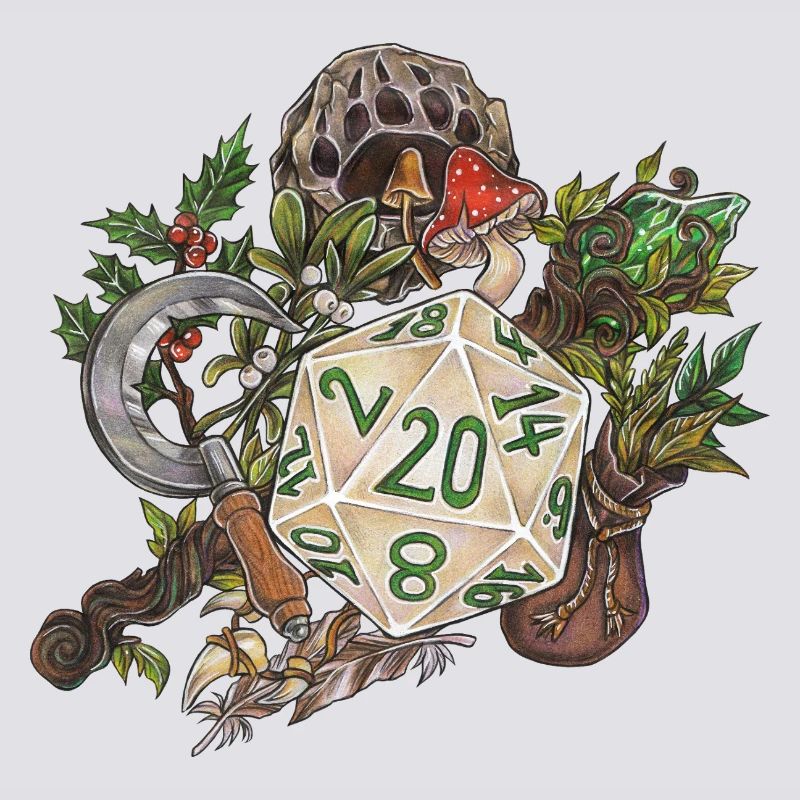 Rollenspiel Tabletop D20 Würfel Geschenk Druide