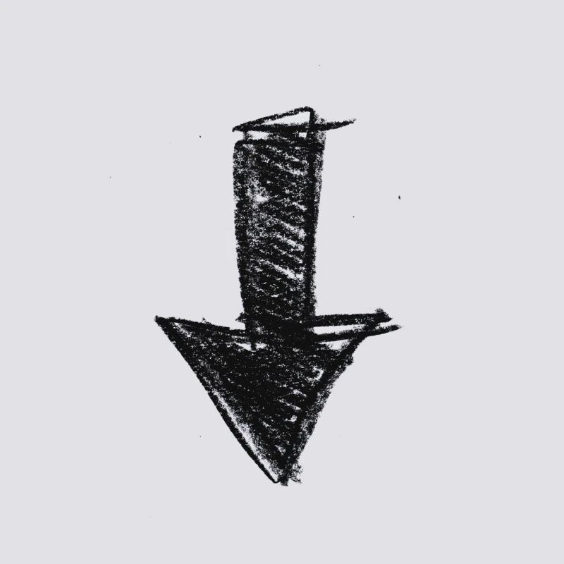 Pfeil gemalt nach unten Geschenkidee Scribble