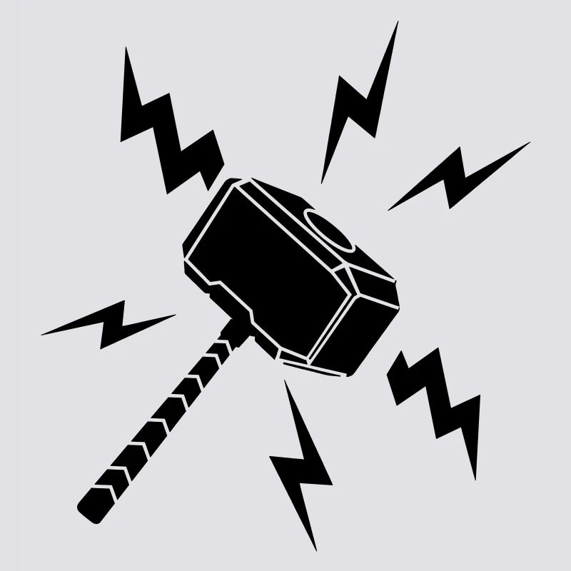 Thor hammer with lightning