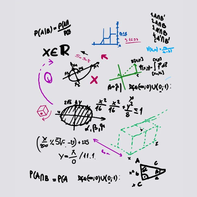 Math Complex Mathematical blackboard with formulas