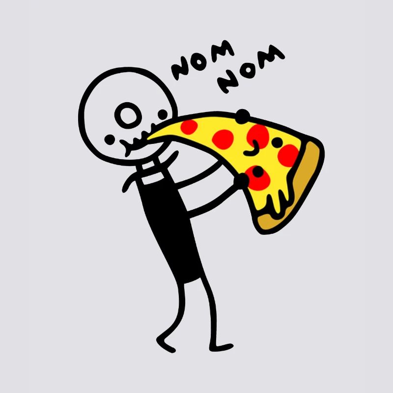Pizza cutter eats pizza