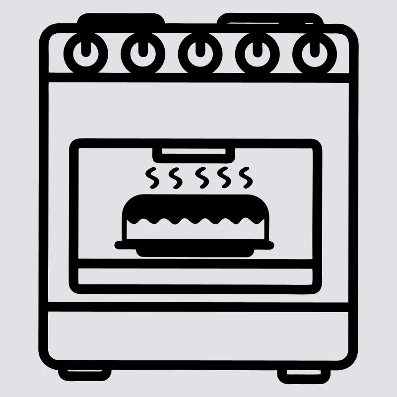 Four à gaz avec gâteau