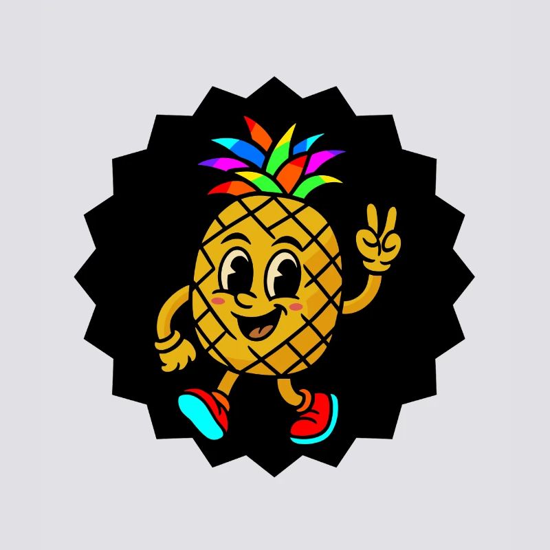 Bunte Regenbogen Ananas - Peace
