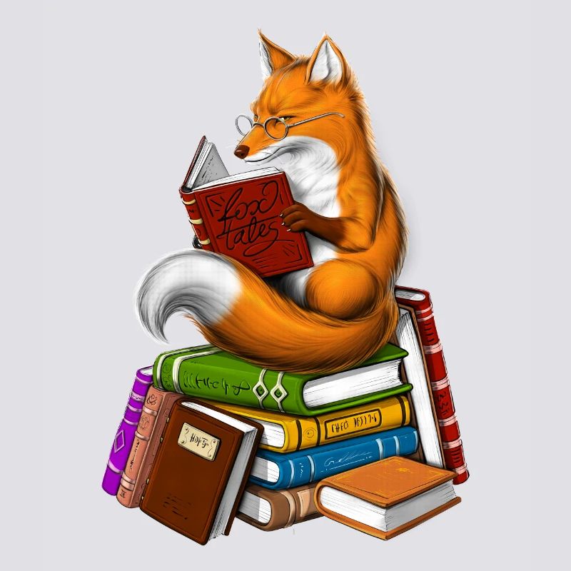 Fuchs liest ein Buch