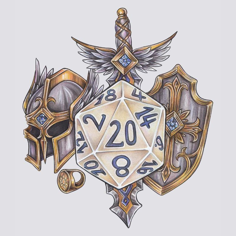 RPG Tabletop D20 Dice Gift Paladin