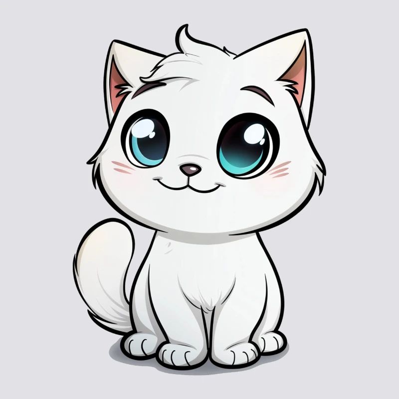 chat blanc mignon, animal de compagnie, chaton