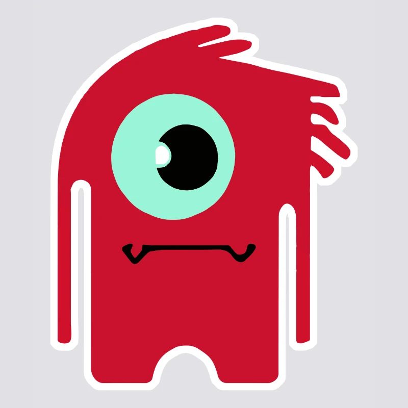Monstre Cyclope Rouge | Extraterrestre Chibi drôle