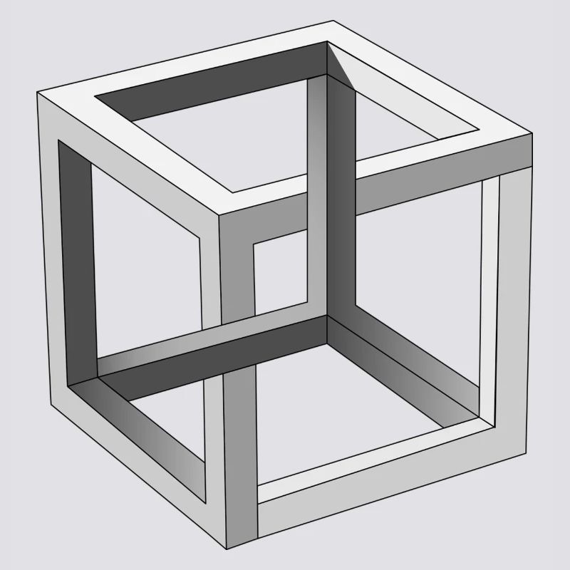 Cube optical illusion