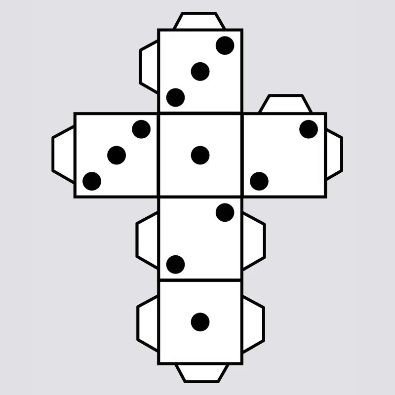 Dice Dice white dots eye fold folding cut