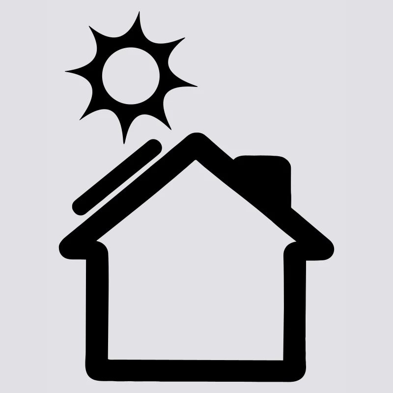 Solar panel on house logo