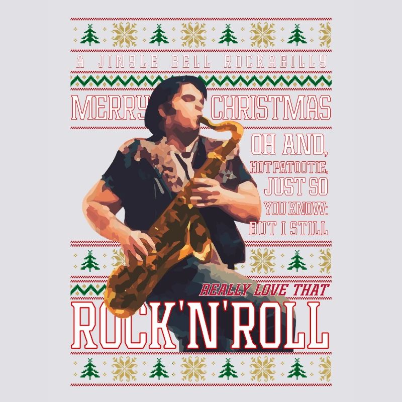 Rockabilly-Weihnachts-Rock'n'Roll-Hässlicher Weihnachtspullover