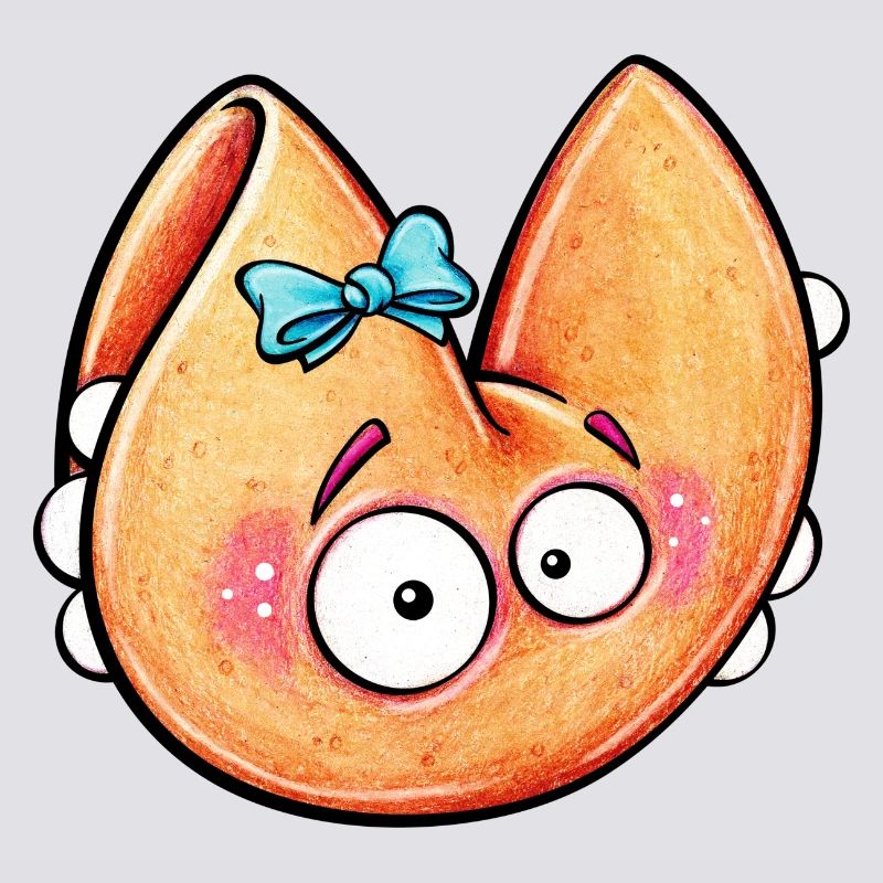 fortune cookie monster with bow