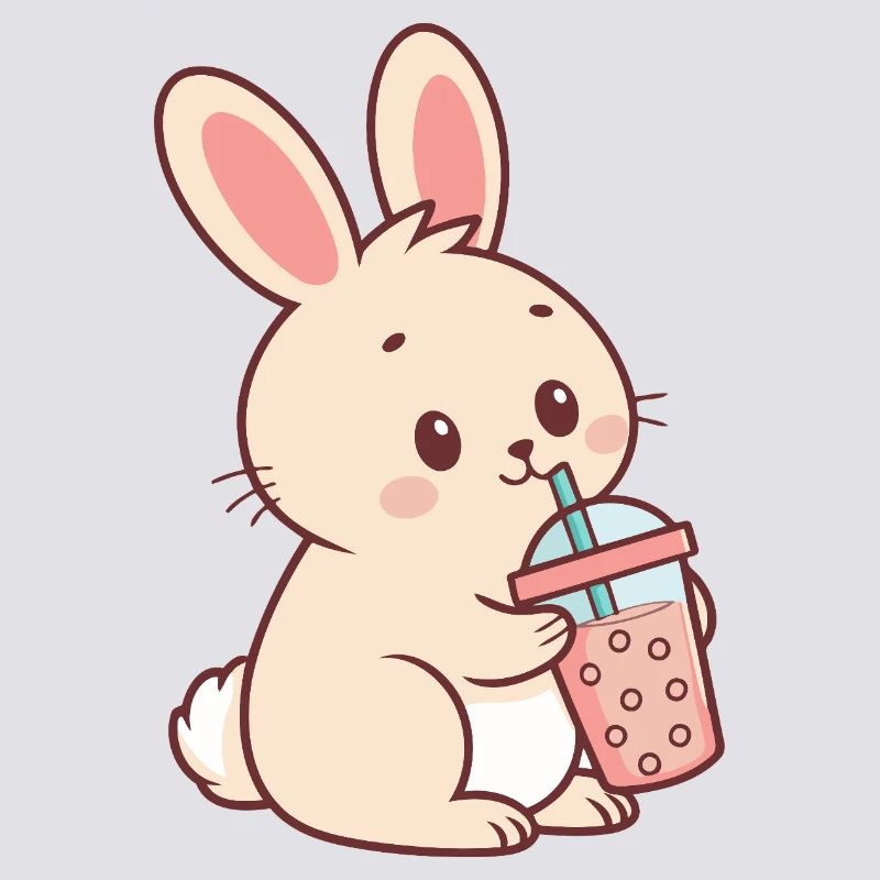 Pastel Bubble Tea Bunny