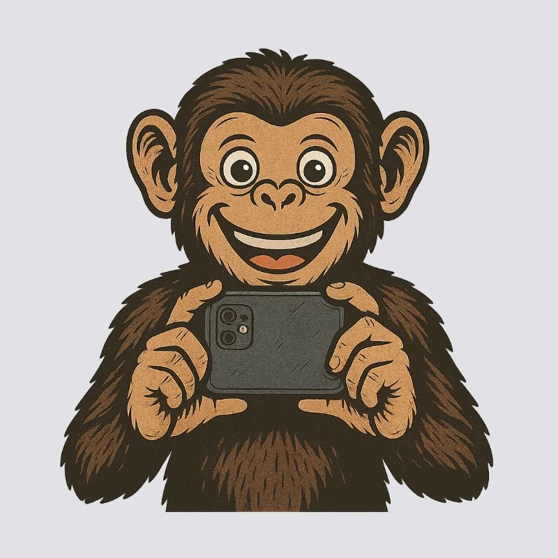 Singe avec smartphone