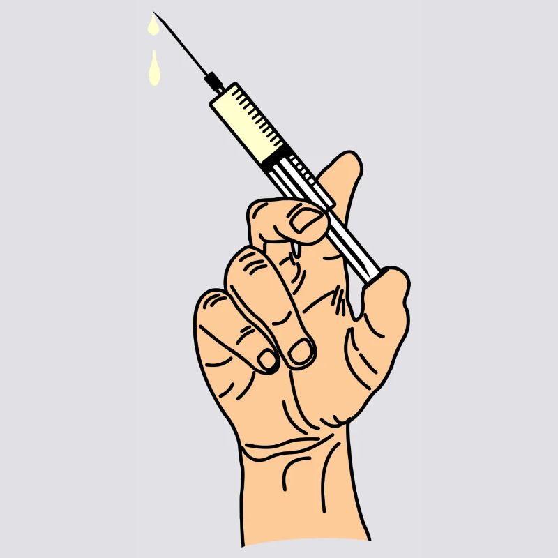 Hand mit Impfspritze 5