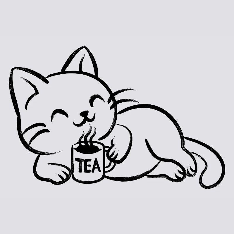 chillin tea cat