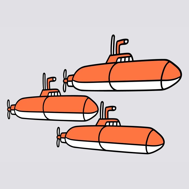 3 Submarines Fleet Three Squadrons Group Team Crew