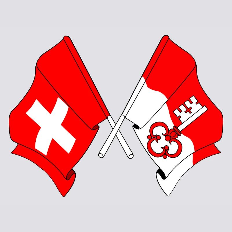 Drapeau de la Suisse et drapeau d’Obwald