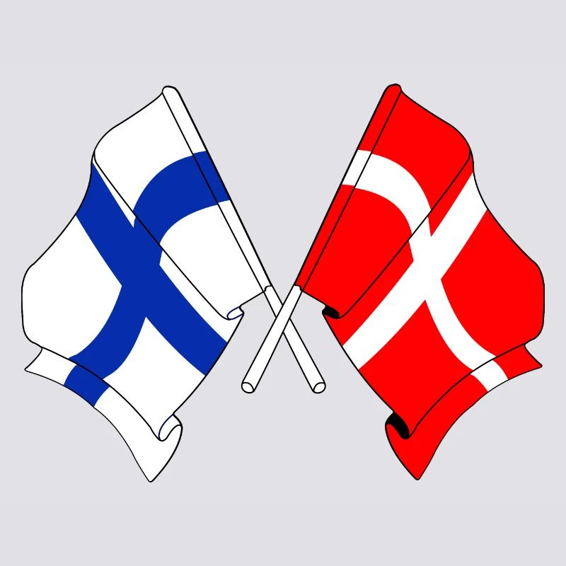 Drapeau Finlande, drapeau Danemark