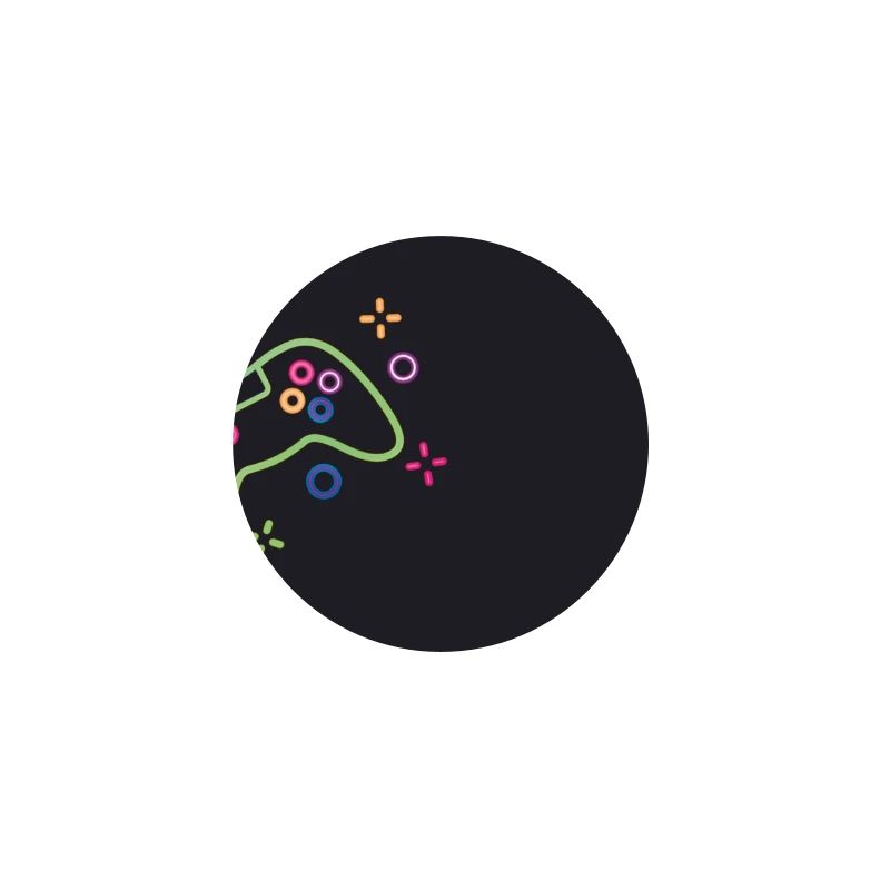 Colorful game controller on black background