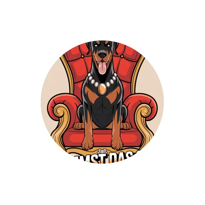 Dobermann Du nimmst das Sofa ich den Thron Hund