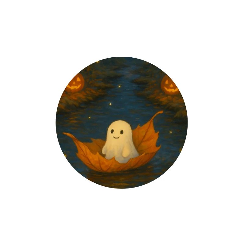 Fantôme mignon dans le feuillage d’automne