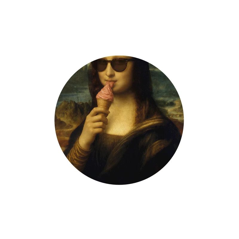 Mona Lisa leckt Eiscreme