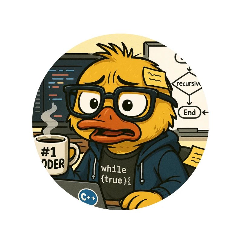 Funny Coding Duck Illustration