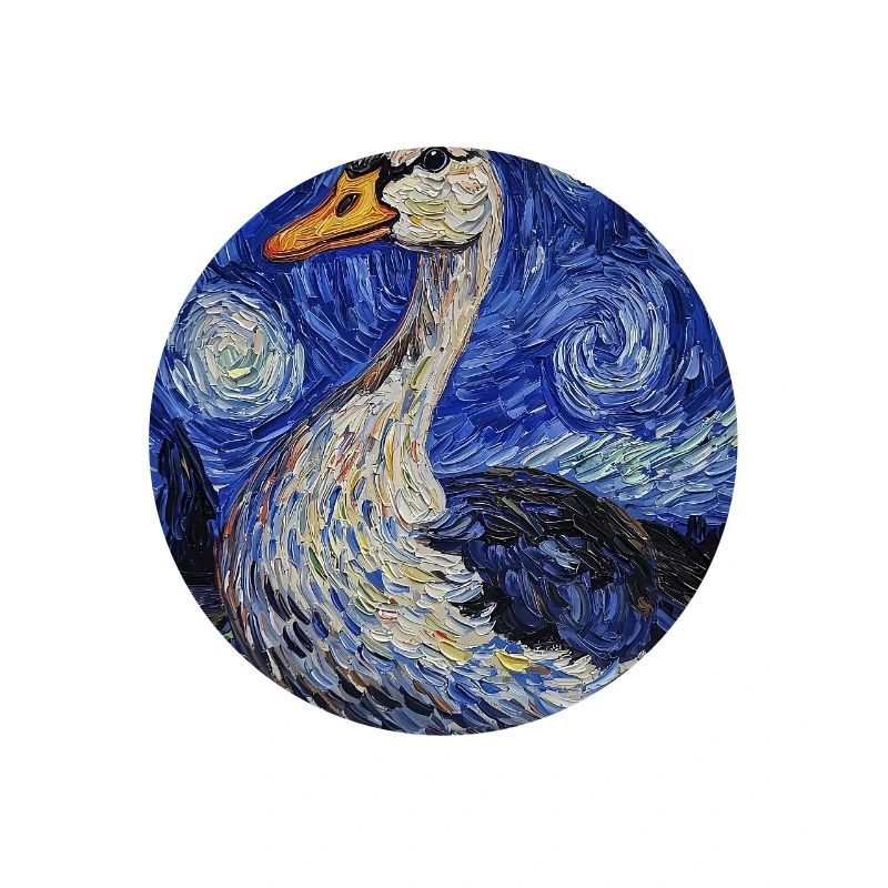 Goose Duck Bird Van Gogh Style Starry Night
