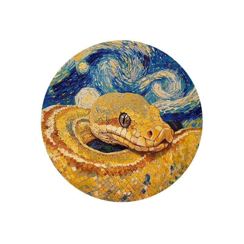  Schlange Python Van Gogh Style Starry Night