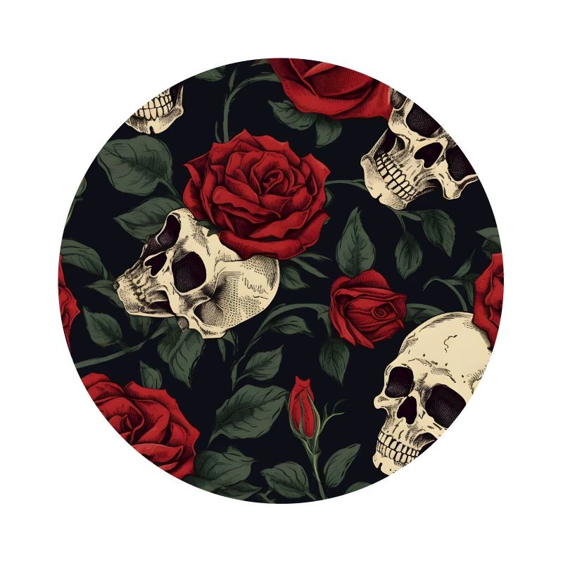 Totenköpfe & Rote Rosen Dunkles elegantes Gothic-Muster