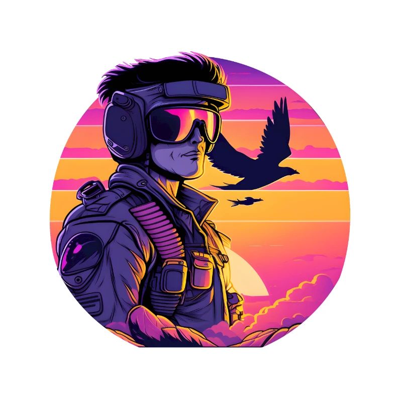 Synthwave Air-force Pilot
