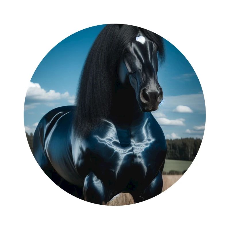 Puissant cheval noir