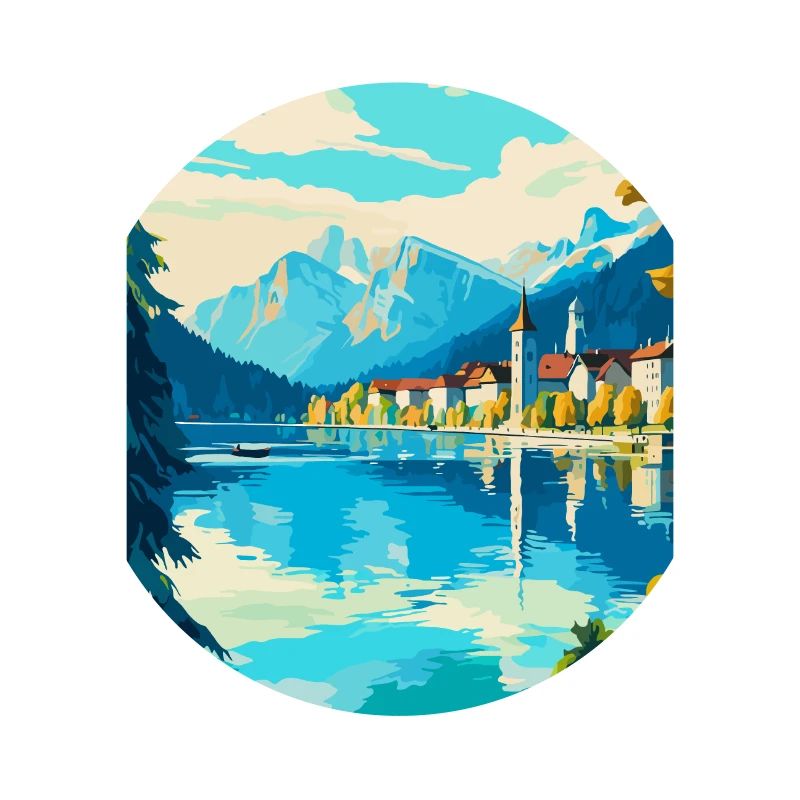 Lucerne Suisse Affiche de voyage vintage souvenir