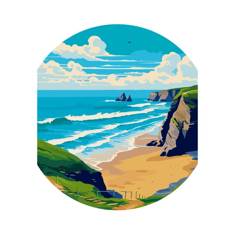 Bedruthan Steps Cornwall England Uk Reiseplakat