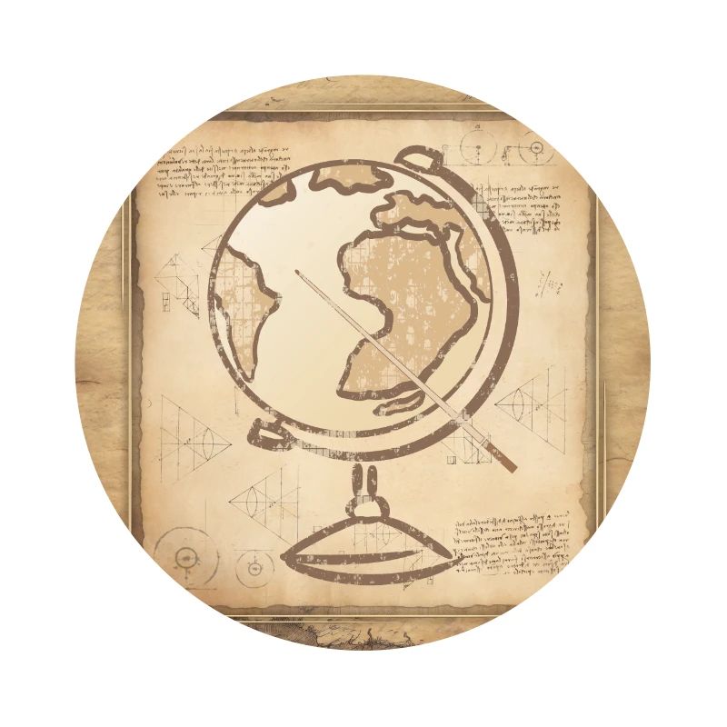 Geography - Globe & Pointer / Vintage Art