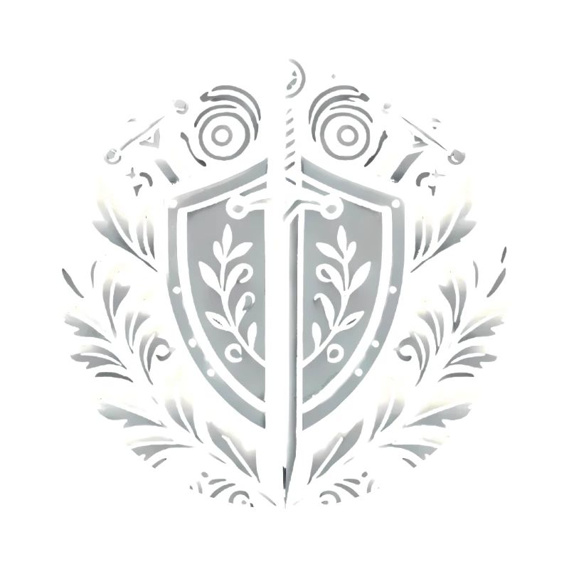 Conception de l’écusson du bouclier et des épées