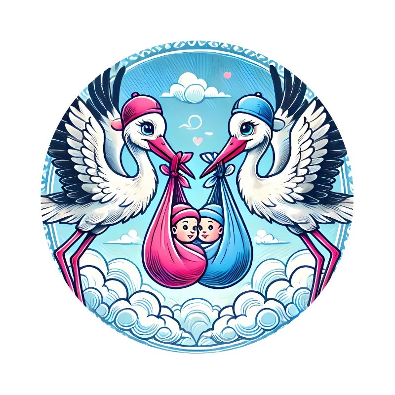 Rosa oder Blauer Storch Baby Bundle Design