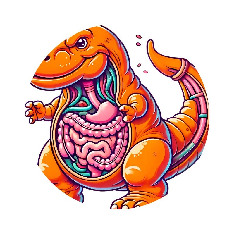 Conception de dessin animé drôle d’anatomie TRex
