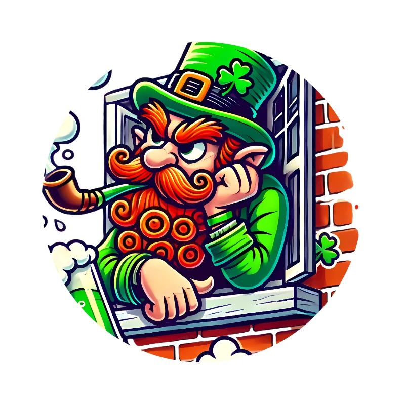 Grumpy Leprechaun Window Sticker