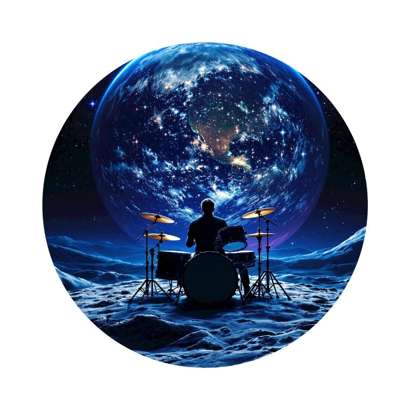 Batteur sur la Lune devant la Terre dans l’espace