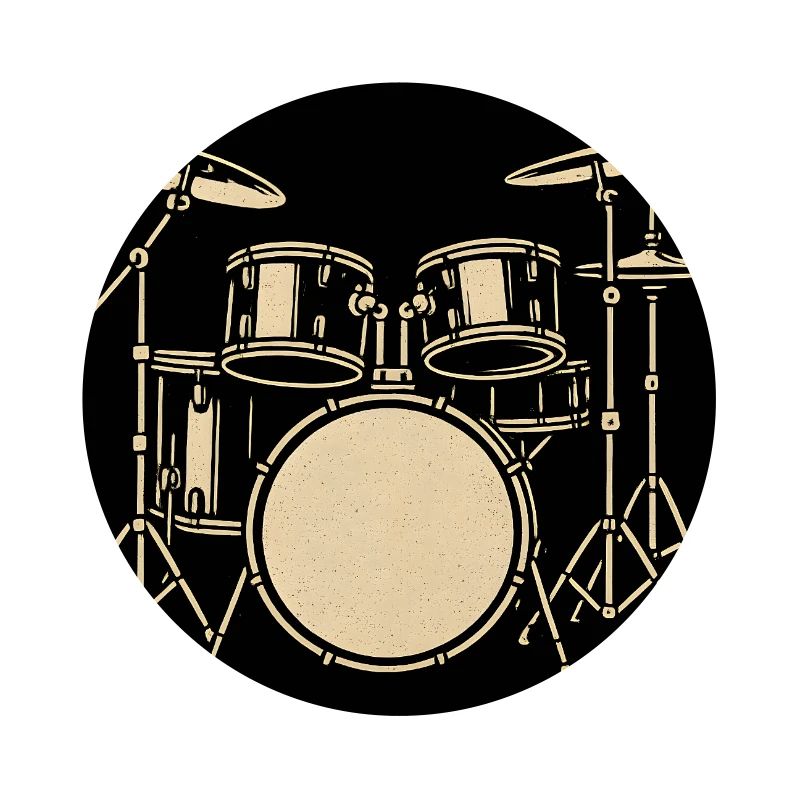 Black Silver Drumset Illustration