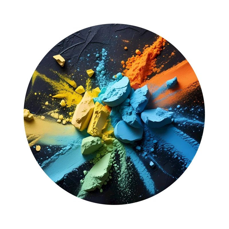 Rainbow dust explosion