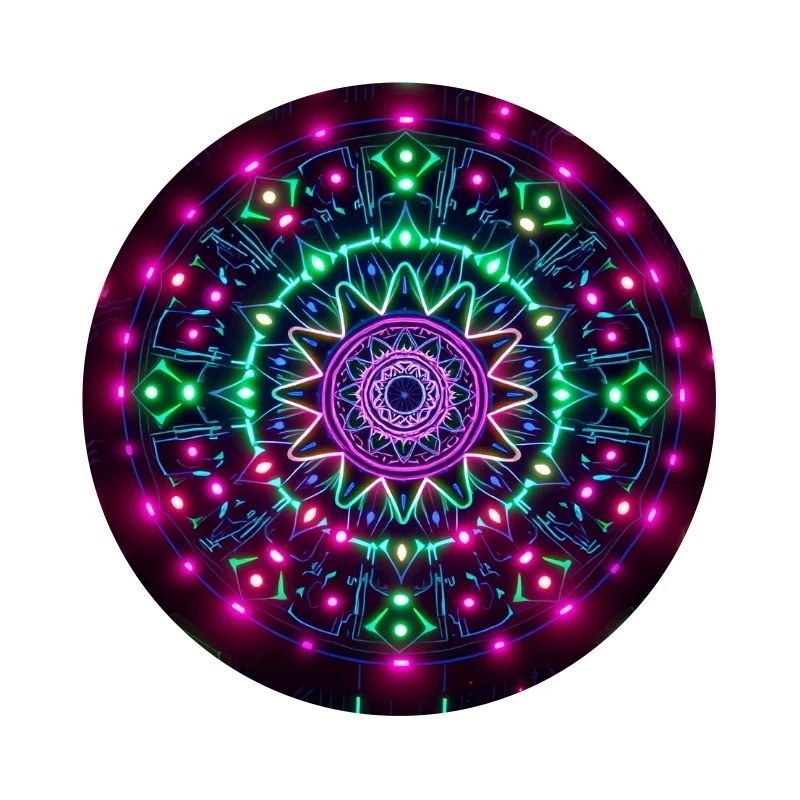 Neon Mandala Cyber Galaxy Pattern
