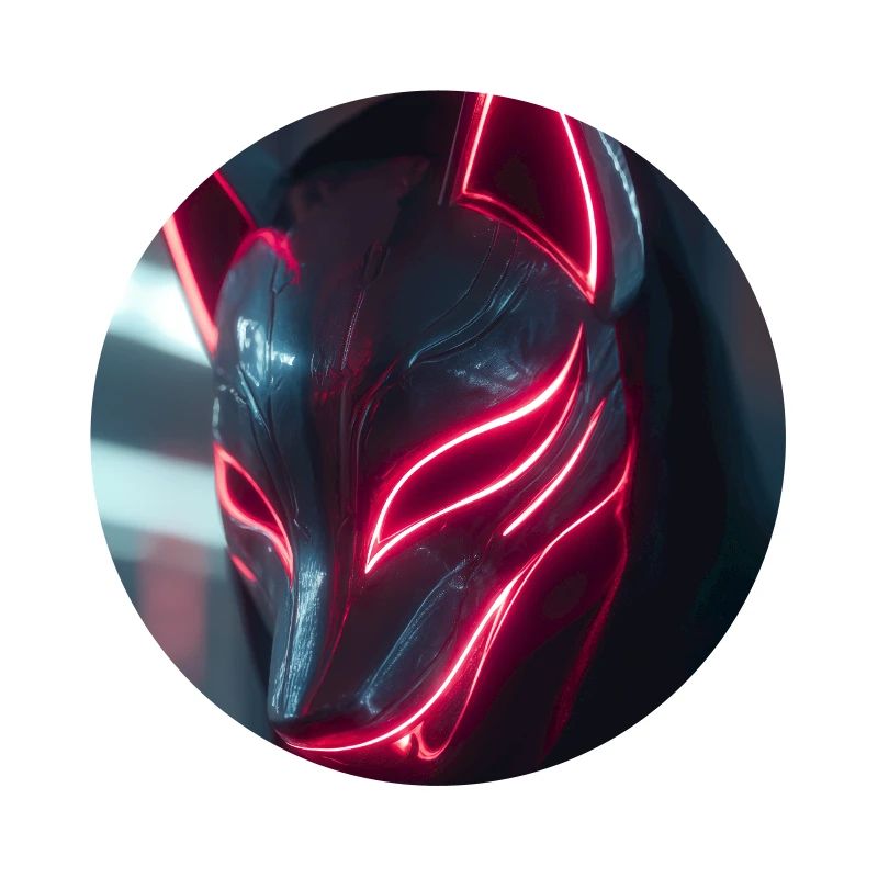 Neon Fox Mask with Glow Edges